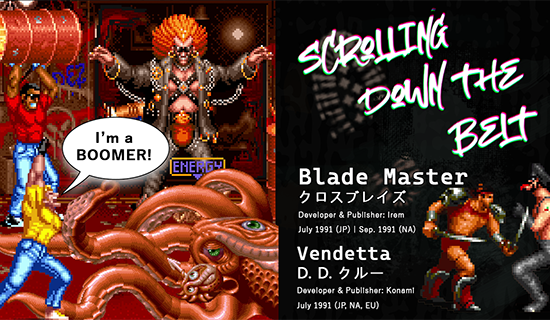 Characters from Vendetta and Blade Master fighting
