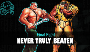 Haggar and Thrasher/Damnd confronting one another, Haggar holding his trademark pipe